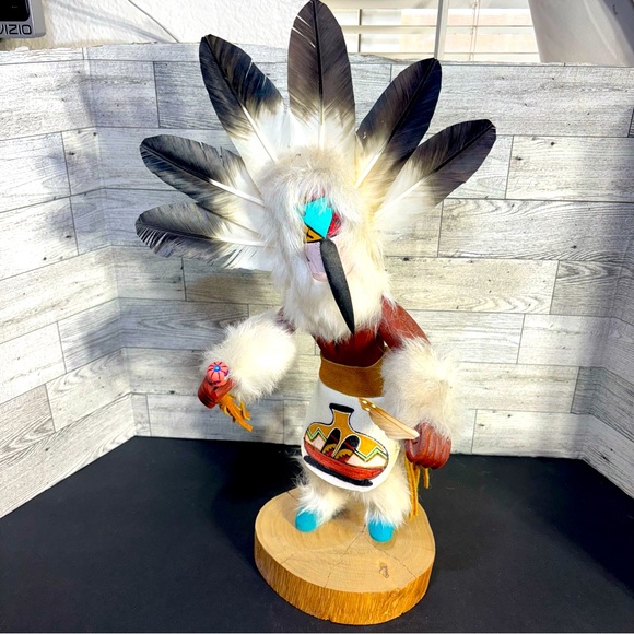 Native American Navajo Kachina Doll CHIEF Handmade Signed 17”‎ Tall - Picture 1 of 16